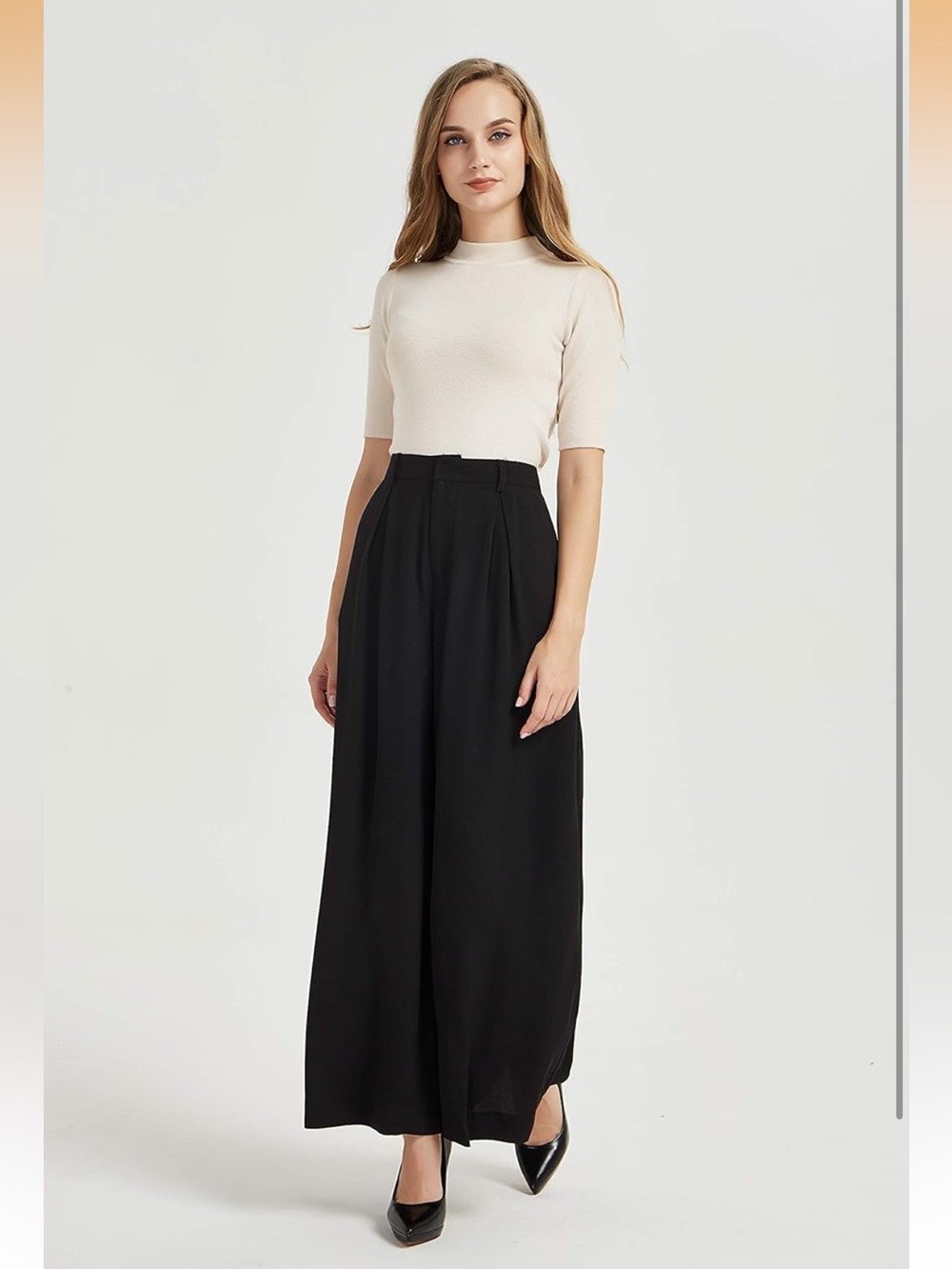 Tronjori Women High Waist Casual Wide Leg Long Palazzo Pants Trousers